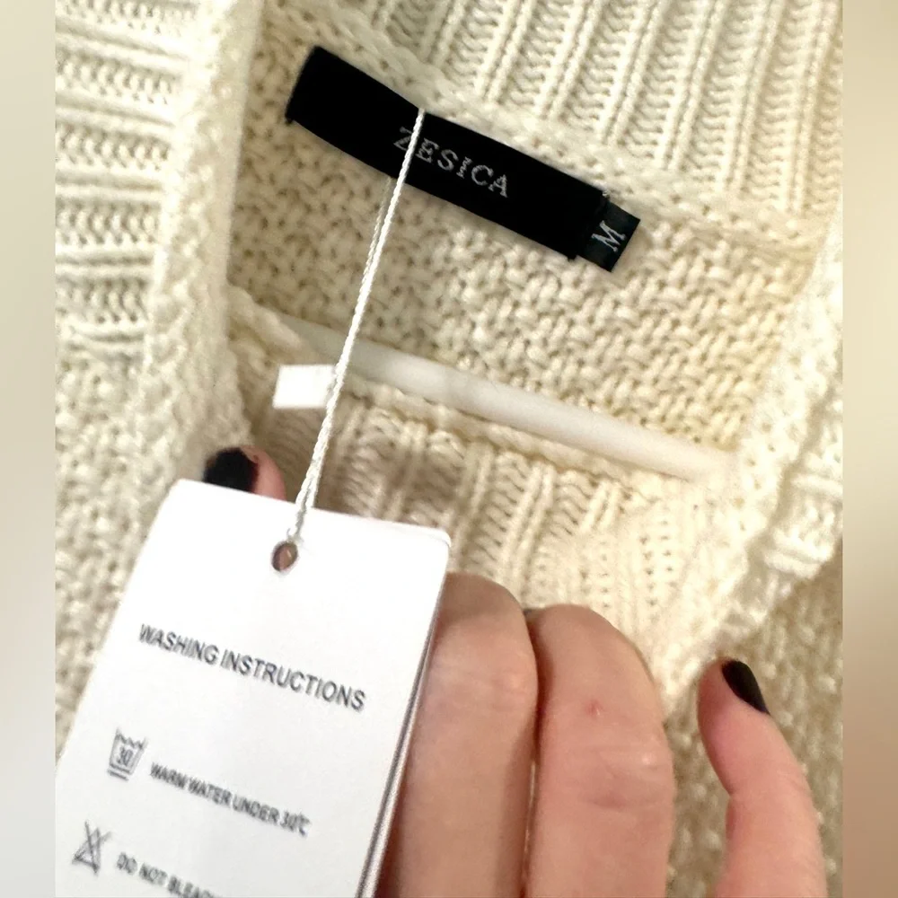 🧣👑ZESICA Turtleneck Batwing Sleeve Loose Oversized Chunky Knitted Pullover👑🧣 - Picture 9 of 14